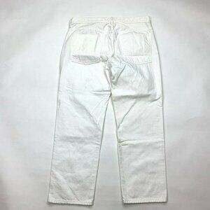 Vince White Distressed Jeans Cotton Pockets Zip‎
